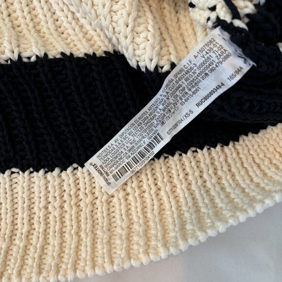 Zara Oversized Collared Striped Knit Sweater Size XS-S - Picture 3 of 4